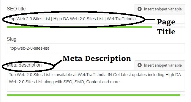 Page Title and Meta Description