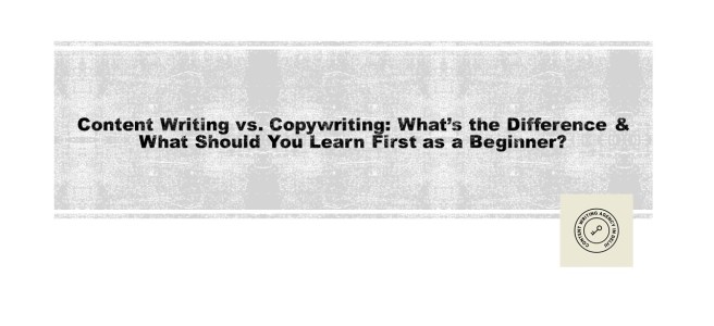 Content Writing vs. Copywriting