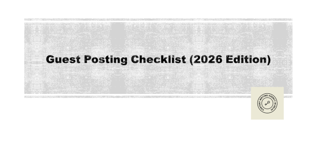 Guest Posting Checklist
